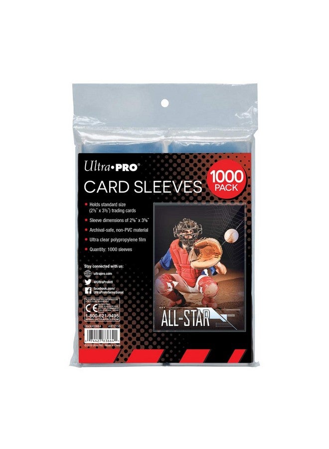Ultra Pro Ultra Pro Clear Card Sleeves for Standard Trading Cards, Polypropylene (PP) (1000)  - Image 1