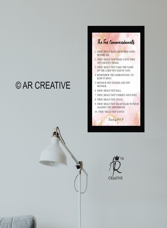 AR Creative The Ten Commandments - Bible Verse Wall Photo Framed Wall Poster, Bible Quotes Print with Frame, Home, Office Decor, Bible Quotes Poster (13.6 inch x 10.2 inch) - Image 3