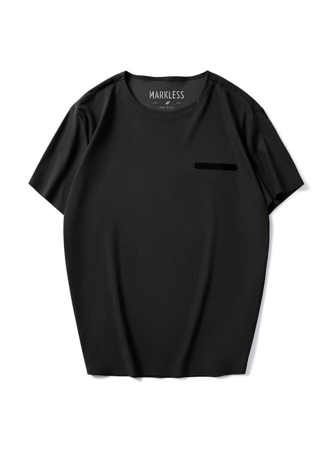 Markless Men's Short Sleeve Quick-drying Sun Protection T-shirt Summer New Cool Feeling Top 5658 Black L - Image 3