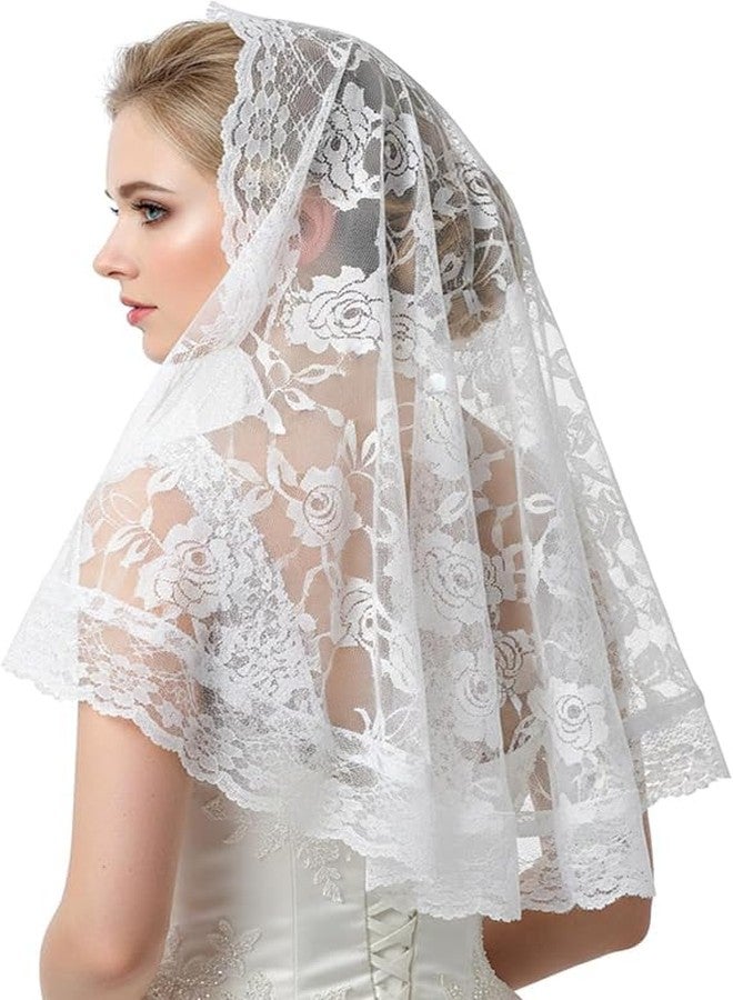 Tarini White Lace Veils,Veils for Church, TheLace Veil, Veil for Women Wedding - Image 1