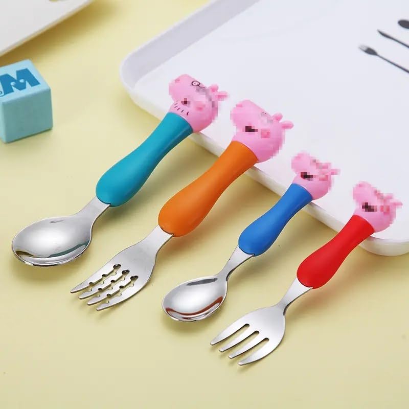 MINNIKOO Minnikoo Unicorn Theme Kids Cutlery Set Stainless Steel Fork Spoon and Knife for Children MKI032UNCONCURL  - Image 2