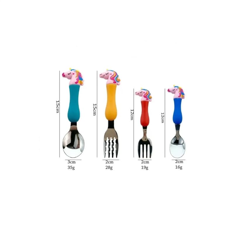 MINNIKOO Minnikoo Unicorn Theme Kids Cutlery Set Stainless Steel Fork Spoon and Knife for Children MKI032UNCONCURL  - Image 4