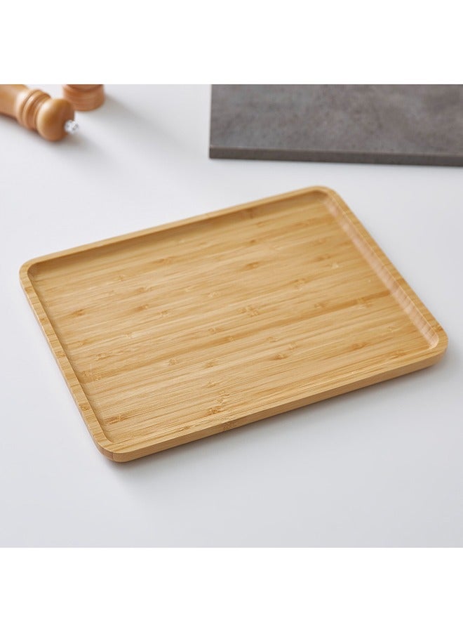 أطباق خشبية صغيرة مستطيلة طويلة لتزيين المنزل وأطباق الجبن والكعك والمقبلات وأطباق اللحوم الباردة للمطبخ وطبق الطعام وصينية الحلوى المستطيلة للوجبات الخفيفة باللون البيج - Image 3