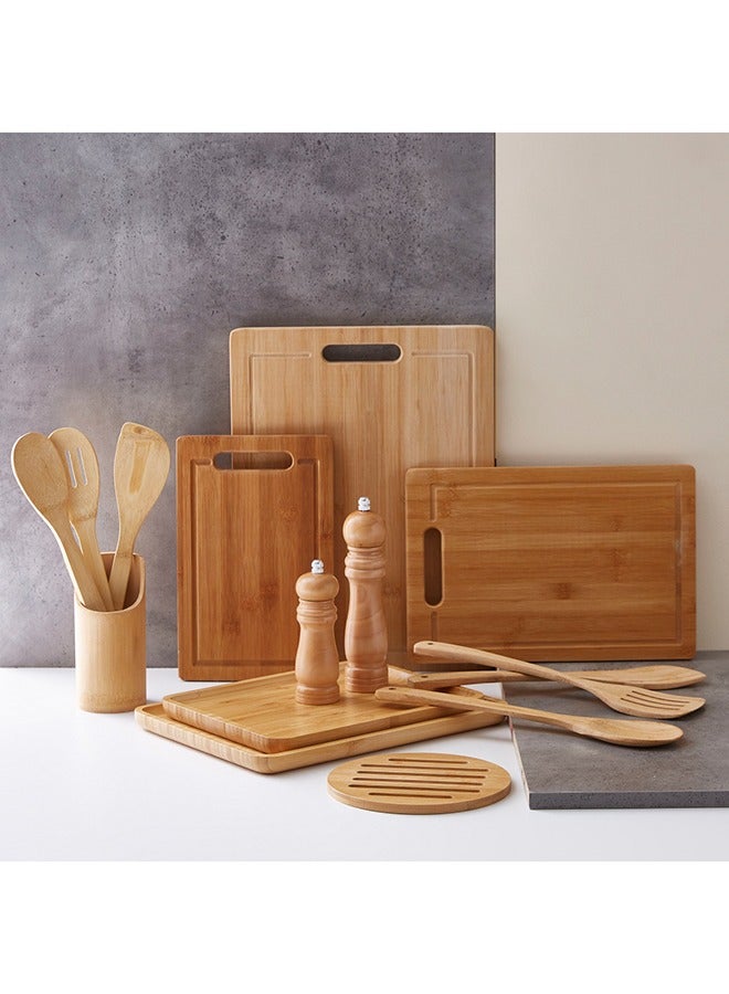 أطباق خشبية صغيرة مستطيلة طويلة لتزيين المنزل وأطباق الجبن والكعك والمقبلات وأطباق اللحوم الباردة للمطبخ وطبق الطعام وصينية الحلوى المستطيلة للوجبات الخفيفة باللون البيج - Image 5