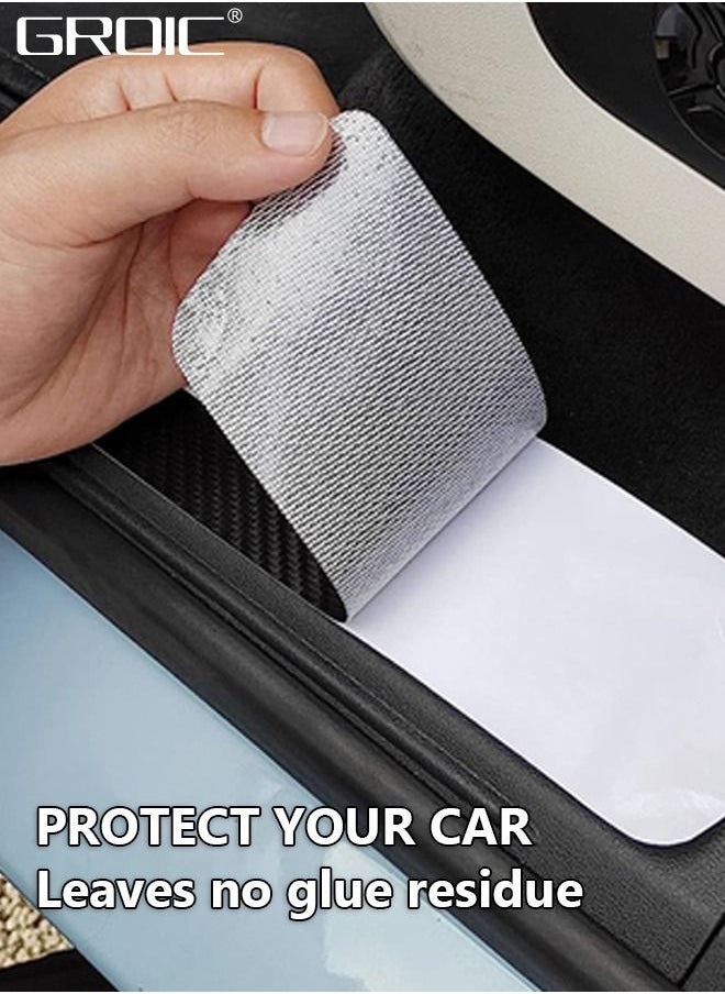 GROIC 5PCS Car Door Sill Protector Stickers,Carbon Fiber Sport Threshold/Rear Bumper Guard Anti-Scratch Sticker Door Edge Protection Decorate,Interior Accessories Self-Adhesive Anti-Scratch Waterpoor  - Image 5