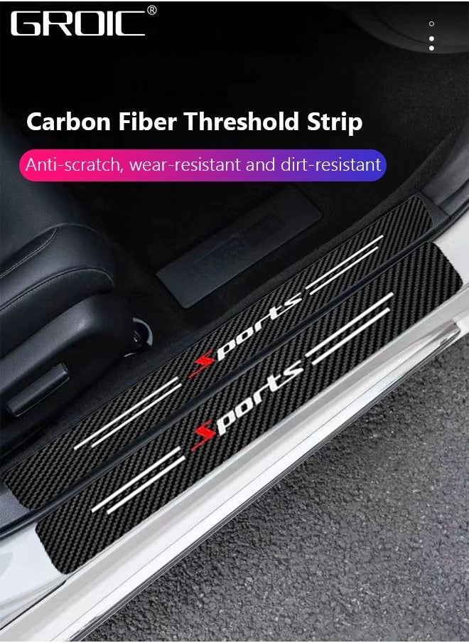 GROIC 5PCS Car Door Sill Protector Stickers,Carbon Fiber Sport Threshold/Rear Bumper Guard Anti-Scratch Sticker Door Edge Protection Decorate,Interior Accessories Self-Adhesive Anti-Scratch Waterpoor  - Image 4