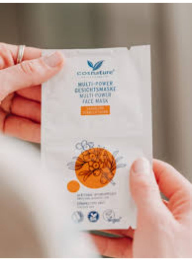 cosnature Multi-Power Face Mask Seabuckthorn – 16 ml, Intensive Glow & Hydration Treatment for Silky-Smooth, Radiant Skin with Nourishing Antioxidant Care You Can See After One Use ,Made in Germany - Image 2