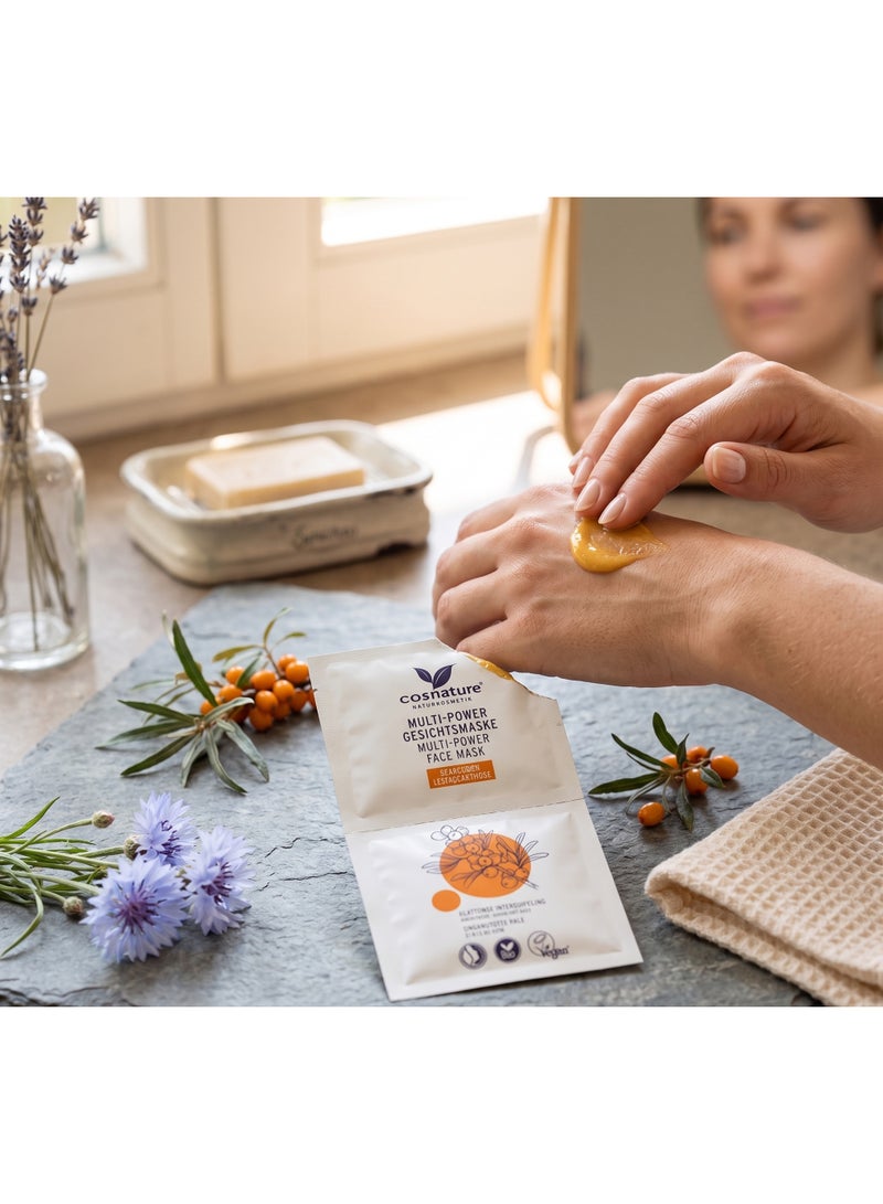 cosnature Multi-Power Face Mask Seabuckthorn – 16 ml, Intensive Glow & Hydration Treatment for Silky-Smooth, Radiant Skin with Nourishing Antioxidant Care You Can See After One Use ,Made in Germany - Image 3