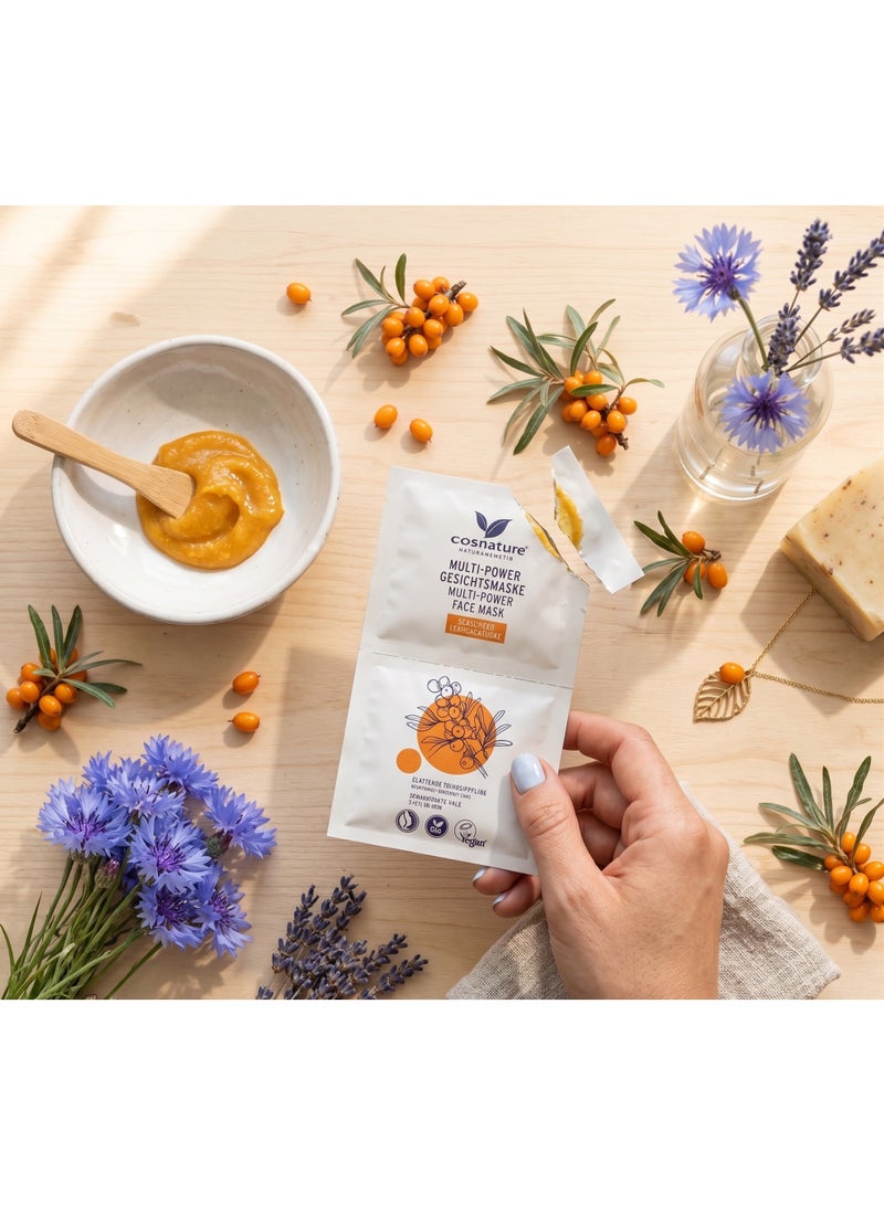 cosnature Multi-Power Face Mask Seabuckthorn – 16 ml, Intensive Glow & Hydration Treatment for Silky-Smooth, Radiant Skin with Nourishing Antioxidant Care You Can See After One Use ,Made in Germany - Image 4