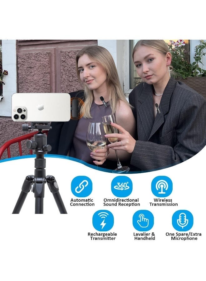 ECVV Wireless Microphone for iPhone iPad, Wireless Lavalier Microphone, Plug-Play Wireless Mic for Recording, Live Stream, YouTube, TikTok - Image 2