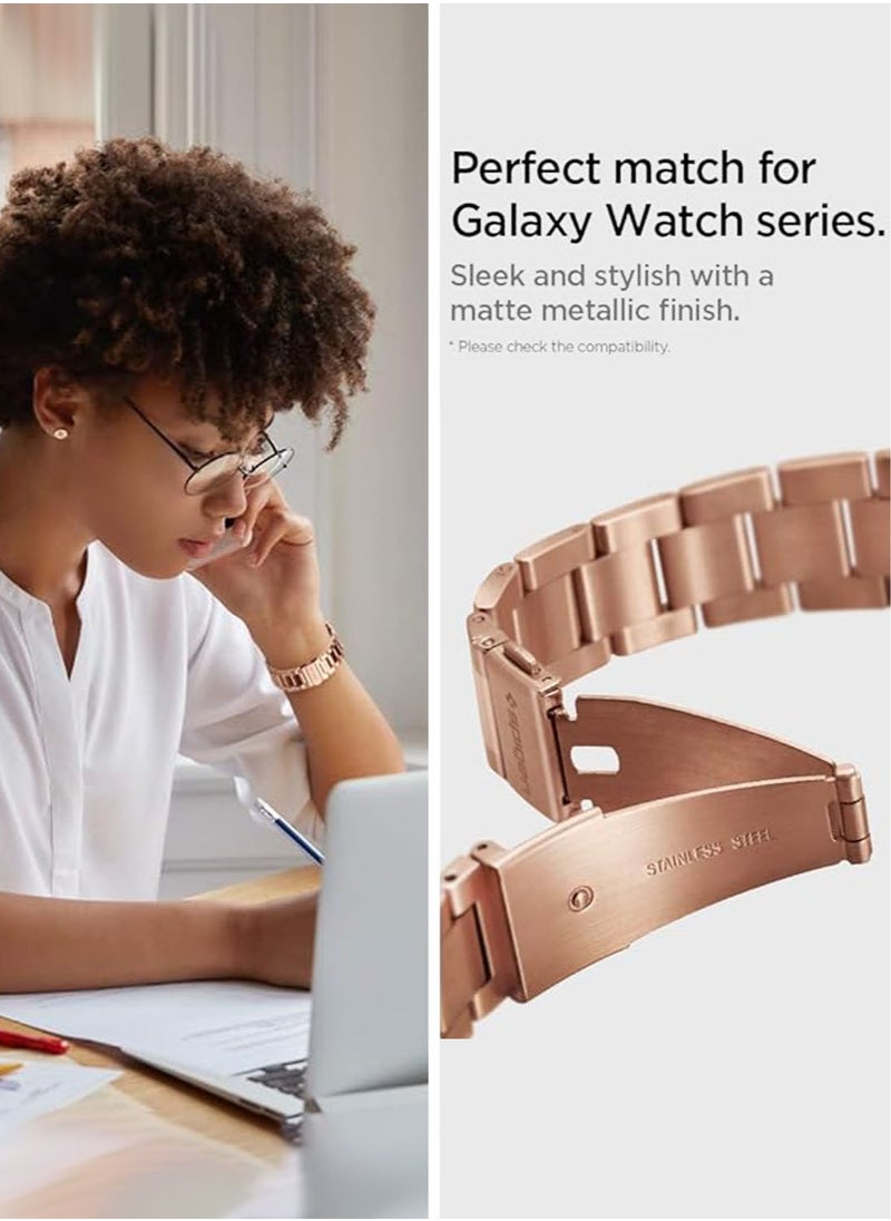 Spigen Spigen Modern Fit designed For Samsung Galaxy Watch 7 44/40mm, FE 40mm, 6/5/4 44/40mm, Classic 6 47/43mm, 5 Pro 45mm, 4 Classic 46/42mm, 3 41mm, Active 1&2 Band - Rose Gold  - Image 5