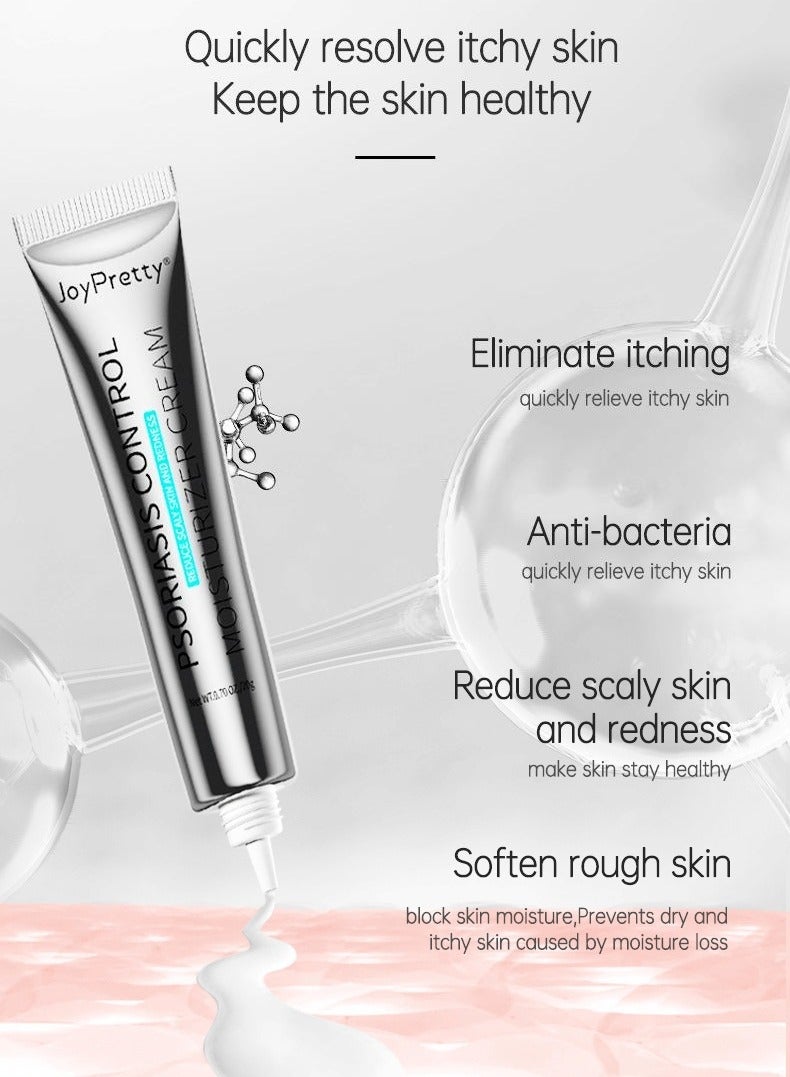 جوي برتي Psoriasis Relief Cream , Anti-Bacterial Moisturizer for Scaly Skin u0026 Redness – Natural Herbal Cream for Eczema, Dermatitis, Psoriasis, and Vitiligo – Unisex (20g) - Image 4