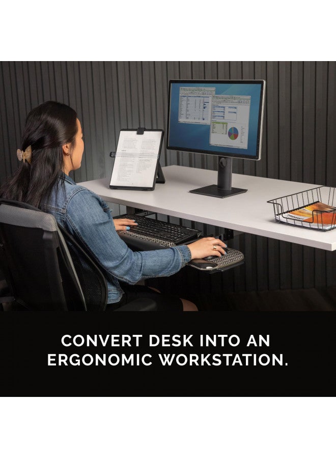 Fellowes Office Suites Underdesk Keyboard Drawer, Black/Silver (9140305) - Image 3