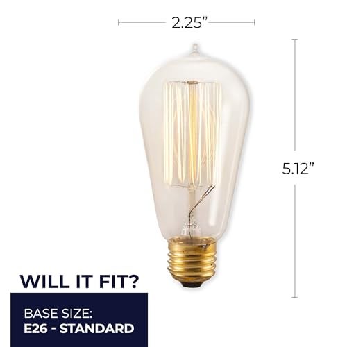 Bulbrite 134019 40W Nostalgic Edison Squirrel Cage-Style Bulb - Image 4