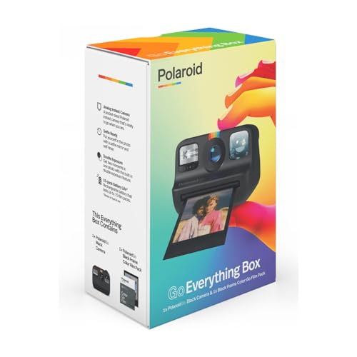 Polaroid بولايد جو إيفريثينج بوكس كاميرا سوداء وإطار أسود حزمة فيلم فوري 6215 - Image 3