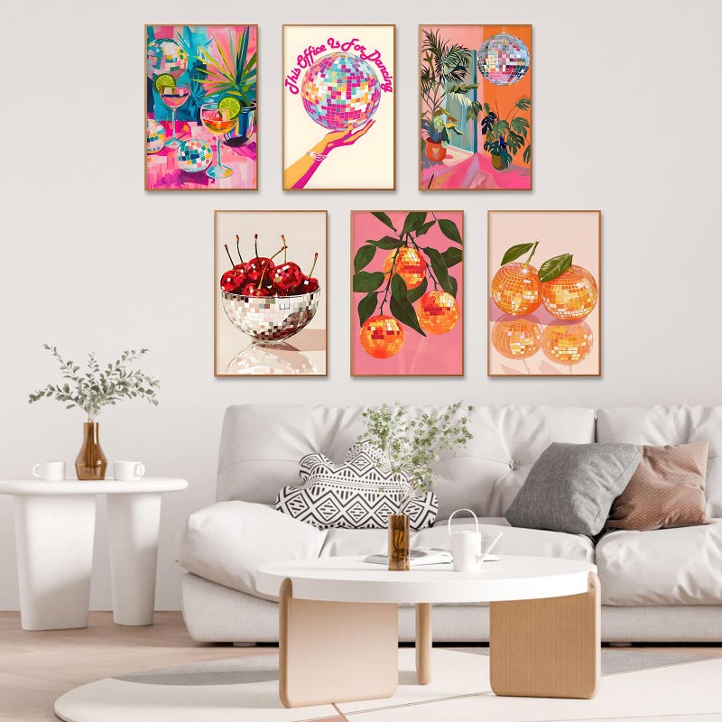 Camocin 6 Pack Paint by Numbers Kit for Adults, Disco Ball Adult Paint by Number Kits Without Frame for Beginner, Fruit Acrylic Oil Painting by Numbers Kits for Gift Home Wall Decor 8 x 12 Inch - Image 2