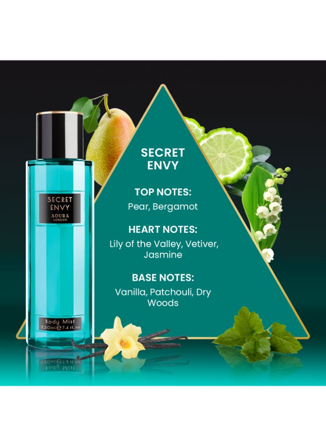 Aoura London Womens Secret Envy Body Mist Fragrance Spray 220Ml  - Image 2