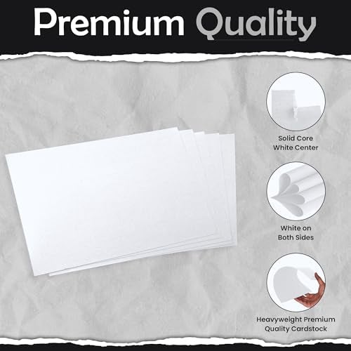 SANZIX 120 Pack Printable Blank Business Cards 2" x 3.5" (White) Heavyweight Cardstock 80 Lbs 220 GSM | Premium Printer Paper | Perfect White Thankyou & Message Cards - Image 3