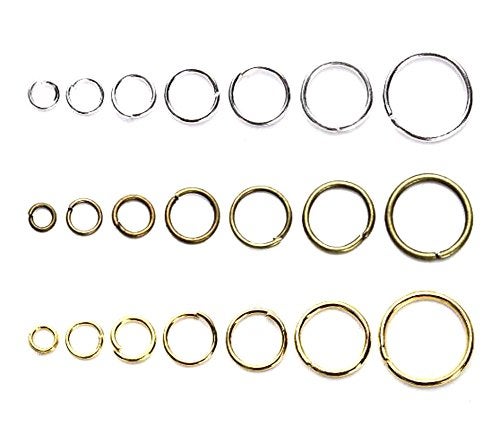 Nicedmm 1450 Pcs Bronze Open Circle Jump Rings - 1 Box 3mm 4mm 5mm 6mm 7mm 8mm 10mm Metal Monocyclic Manual Connection Ring for DIY Handicraft Accessories - Image 3
