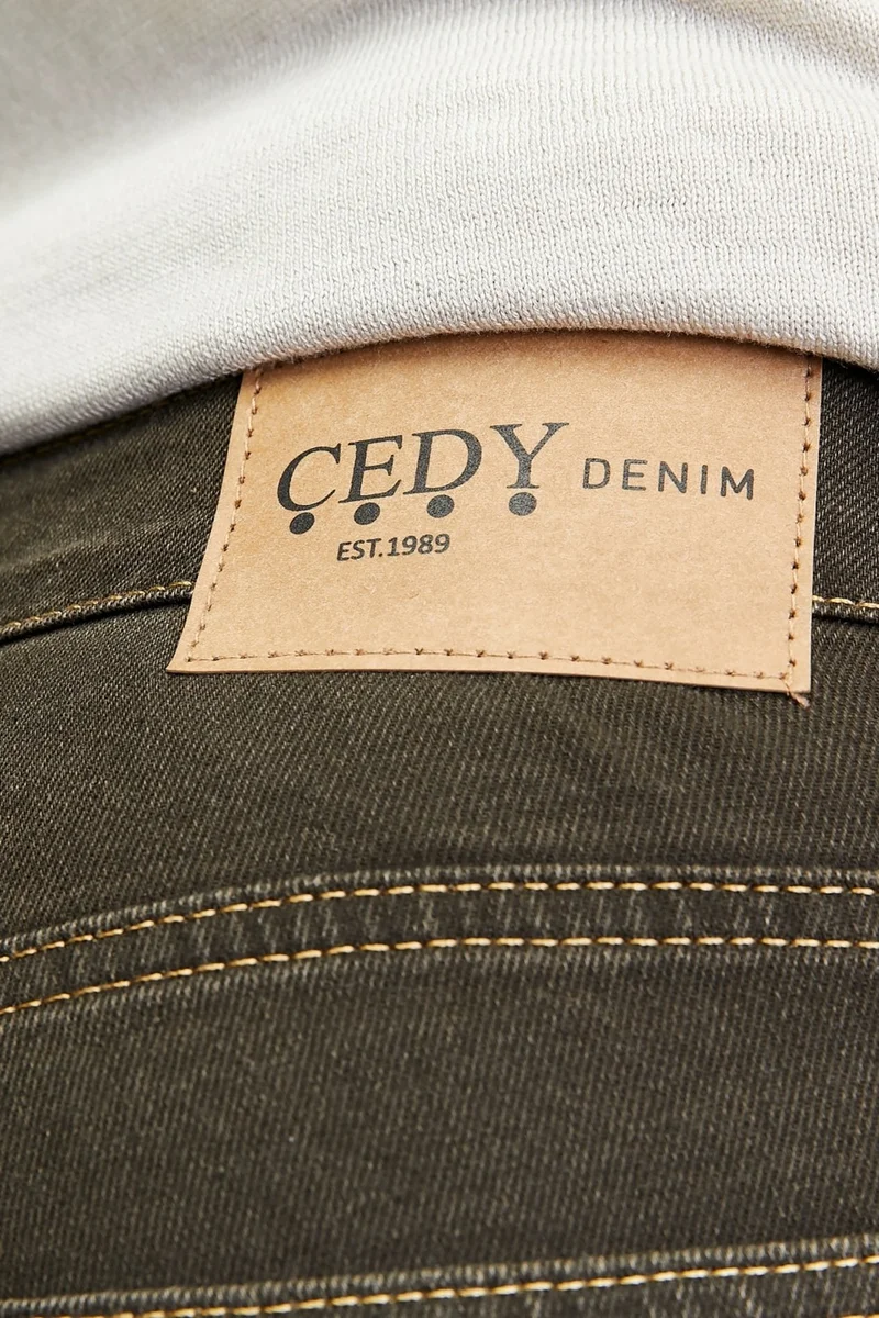 Cedy Denim Men's Yüksel Waist Wide Cut Piggy Leg Denim Trousers Regular Fit Jean - C336