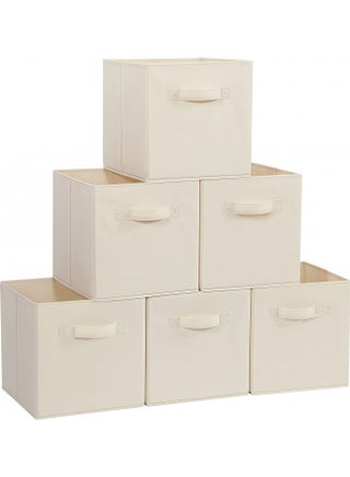 6Pcs Organizer Box Storage, Foldable Fabric Cloth Shelf Organizers Box With Handles, Bins Storage Organizer for Closet,Shelves,Office Beige - pzsku/Z8AE0F4842A9FC76D371FZ/45/1744884351/70aa0f84-5ab2-4d70-ad8e-450a4031ede3