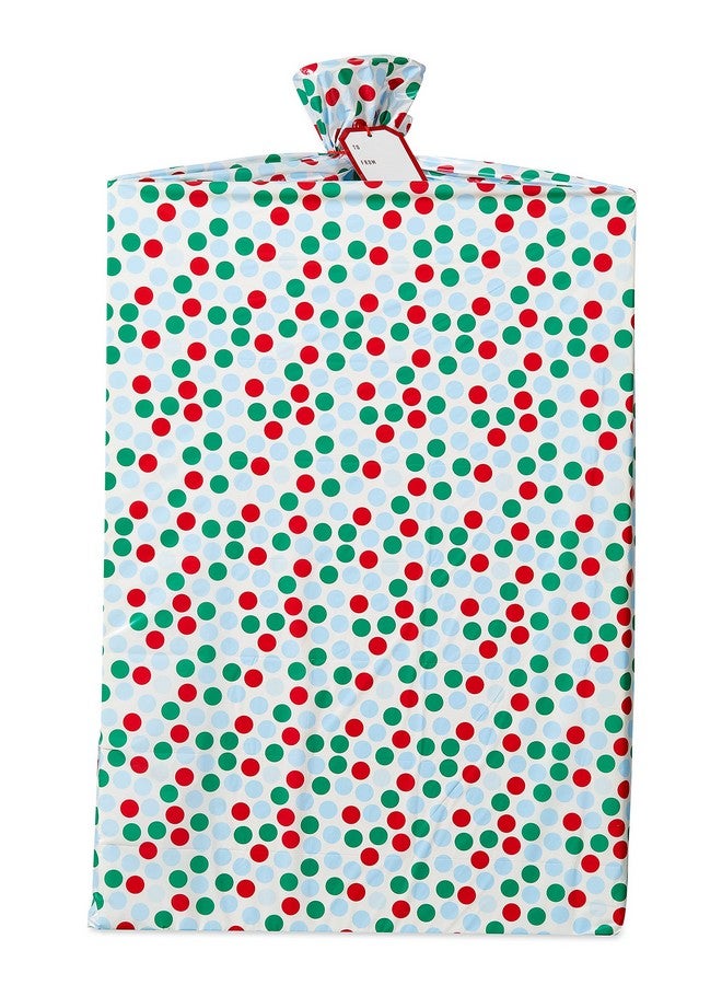 American Greetings Jumbo Plastic Gift Bag For Christmas All Holidays Red And Green Dots (1 Bag 6.67 Ft. X 3.17 Ft.) - Image 1