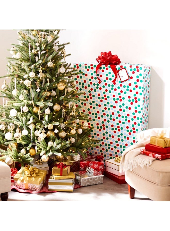 American Greetings Jumbo Plastic Gift Bag For Christmas All Holidays Red And Green Dots (1 Bag 6.67 Ft. X 3.17 Ft.) - Image 4