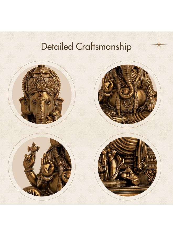 SILAII Lord Ganesha Idol for Home Decor - 6 Inch Small Ganesha Idol | Handmade Ganesh Murti | Ganesha Idols for Home & Office | Spiritual Gift & Decorative Ganesha Idols - Image 2