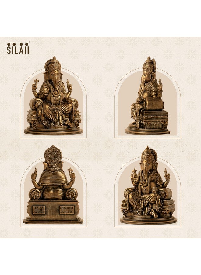 SILAII Lord Ganesha Idol for Home Decor - 6 Inch Small Ganesha Idol | Handmade Ganesh Murti | Ganesha Idols for Home & Office | Spiritual Gift & Decorative Ganesha Idols - Image 5