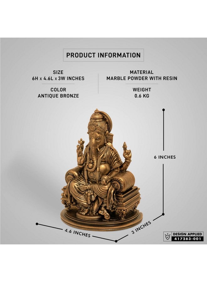SILAII Lord Ganesha Idol for Home Decor - 6 Inch Small Ganesha Idol | Handmade Ganesh Murti | Ganesha Idols for Home & Office | Spiritual Gift & Decorative Ganesha Idols - Image 3