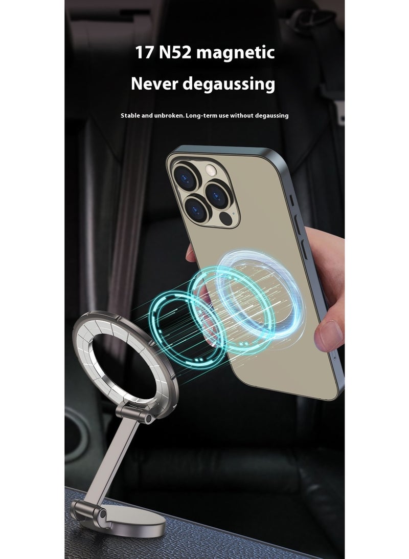 Car Phone Mount, MagGrip Ultra-Compact Foldable Mount Holder With 360 Degree Cradle-Free Design, N52 Powerful Magnet And Slip-Proof Surface, MagHoop-HG Grey - Image 4