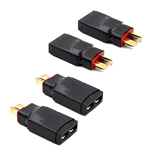 elechawk 4 PCS Male Deans T Plug Connector Adapter Compatible with TRX Wireless Converter for RC Battery Charger Slash - Image 1