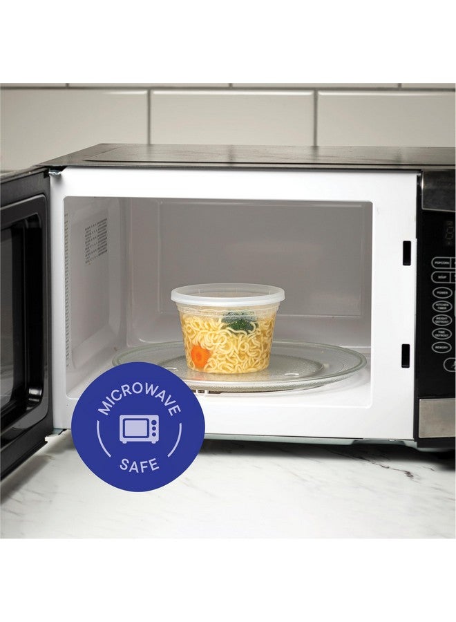 Stack Man Deli Containers with Lids [48 Sets - 16 oz.] Pint Plastic Soup Container - Disposable Deli Food Storage Containers with Airtight Lids for Freezer & Restaurant Takeout - Image 5