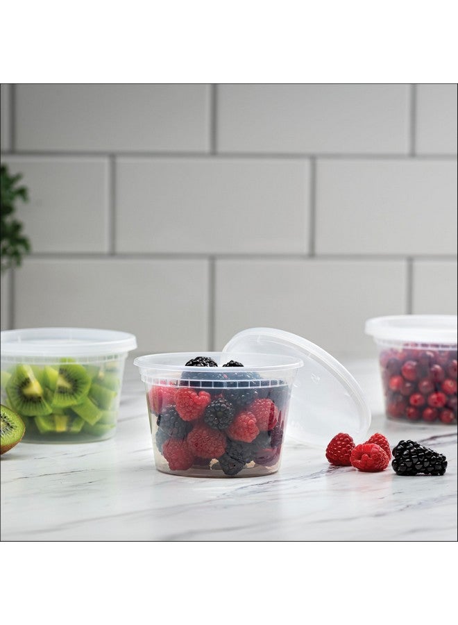 Stack Man Deli Containers with Lids [48 Sets - 16 oz.] Pint Plastic Soup Container - Disposable Deli Food Storage Containers with Airtight Lids for Freezer & Restaurant Takeout - Image 4