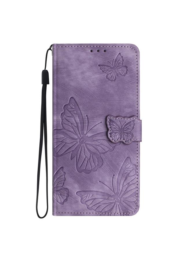S-TOP Case For Samsung Galaxy S25+ 5G Skin-feel Embossed Butterfly Leather Phone Case - Image 2