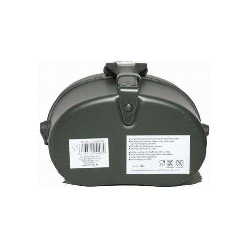MIL-TEC German Style Gray Aluminum Mess Kit | Three-Part Portable Military Mess Tin with Clap Frame | Ideal for Camping, Hiking, Outdoor Cooking | Height: 6.5", Width: 4.25", Weight: ca. 16 oz. - Image 3