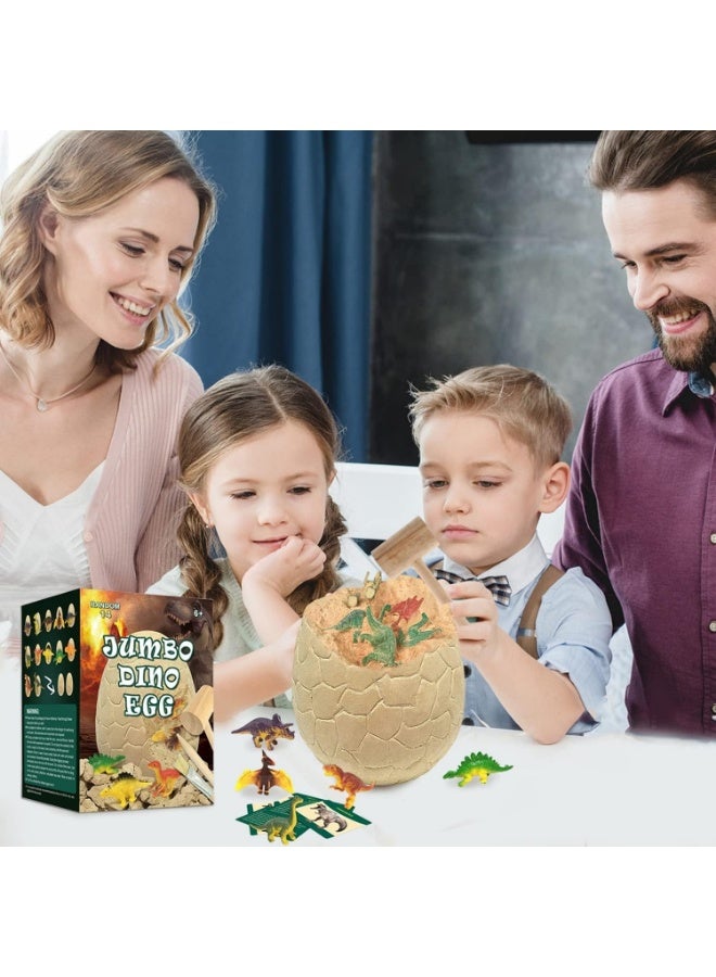 This giant Dino Jumbo egg contains 14 dinosaurs in a unique surprise design, combining dinosaur exploration, archaeology, and STEM crafts. A perfect Easter toy for boys and girls. - Image 5