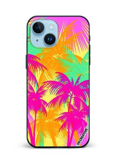Protective Case Cover For Apple iPhone 15 Colorful Tree Design Multicolour
