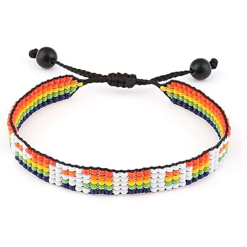 Arabest Handmade PRIDE Bracelet - Celebrate Love and Equality | LGBTQ+ Rainbow Pride Flag Jewelry | Gay Lesbian Bisexual Transgender Bracelet | Adjustable Wristband for Women and Men - Image 1