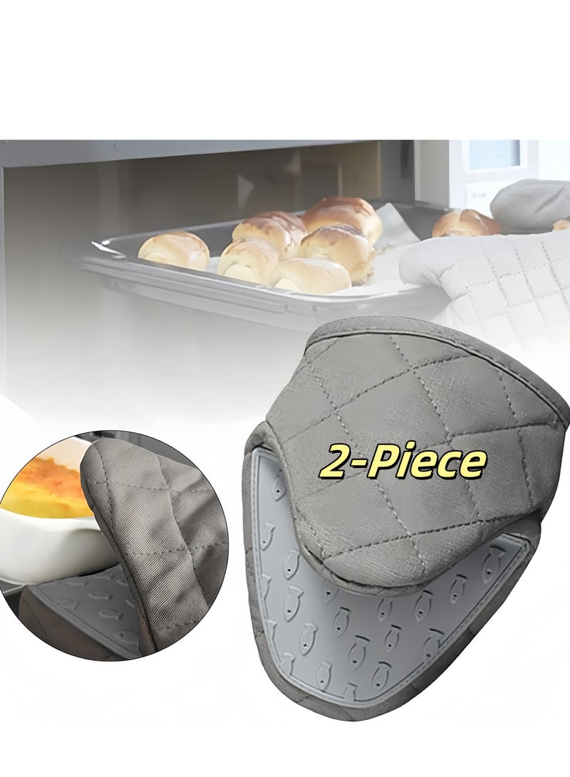 2-Piece Silicone Oven Mitt Heat Resistant – Non-Slip Kitchen Glove with Grip Pad for Cooking, Baking, BBQ – Burn Protection Accessory  - Image 1