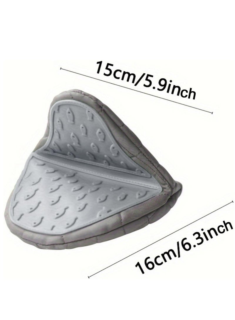 2-Piece Silicone Oven Mitt Heat Resistant – Non-Slip Kitchen Glove with Grip Pad for Cooking, Baking, BBQ – Burn Protection Accessory  - Image 2
