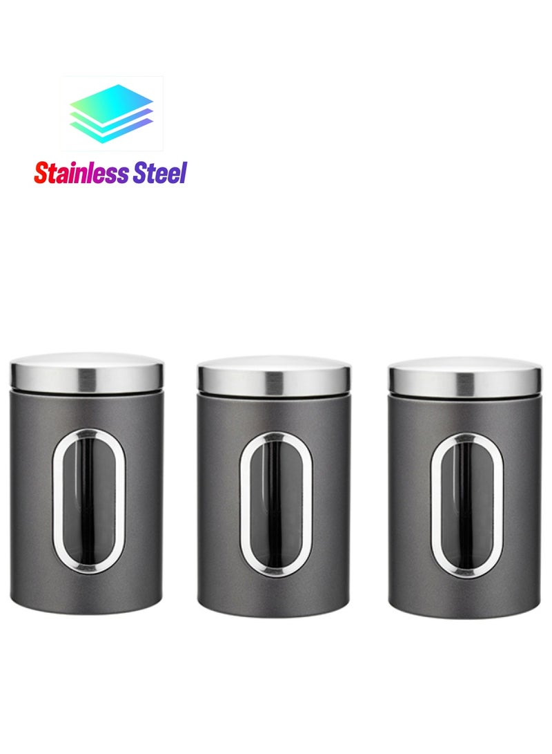 إسكدنيا طقم حافظات طعام من 3 قطع مزود بغطاء أسود 34Ø³Ù†ØªÙŠÙ…ØªØ± - Image 1