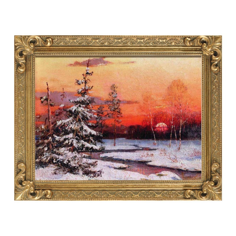 FOLKOR Wood Canvas Frame for 12x16 Oil Paintings Finished 12x16 Gold Ornate Frame for Wall Art Prints Luxury Vintage Painting Frame for Home Office Decor No Back Cover Gold - Image 2