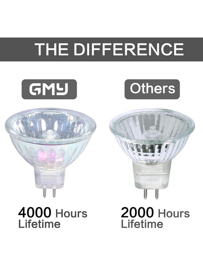 Gmy MR16 Halogen Bulbs 50W 12V GU5.3 Spotlight 2 Pin Base 36°Beam Angle Warm White Dimmable Bin-Pin Base Track Light Bulbs MR16 Bulbs with Clear Glass Cover 6 Pack  - Image 1