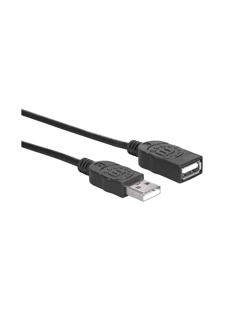 Manhattan Hi-Speed USB 2.0 Extension Cable USB 2.0 Type-A Male to Type-A Female 480 Mbps 1.8m - Black - Image 1