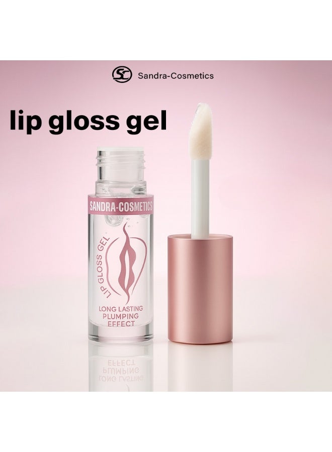 Sandra Lip Gloss Gel – Long-Lasting Moisturizing Lip Plumper with Vitamin E, Non-Sticky Shiny Gloss for Fuller Natural Lips, Hydrating Transparent Lip Gel, High Shine Lip Gloss for Women – Smooth Lip Volume Effect, Perfect for Everyday Use - Image 4