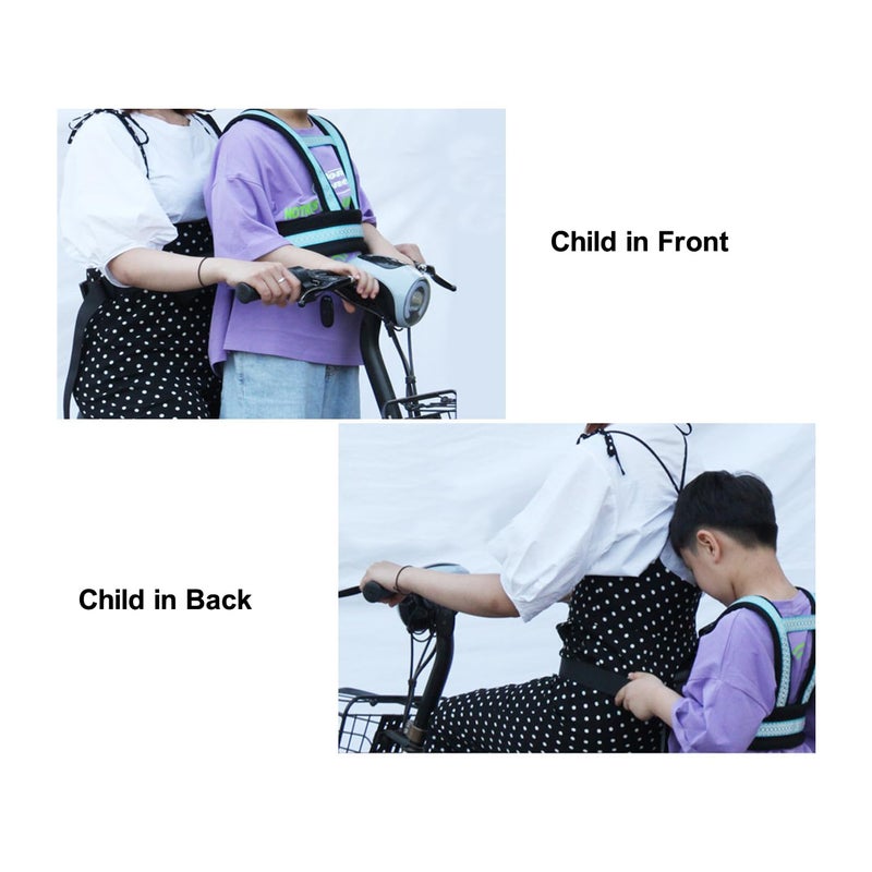 Holiberty Child Motorcycle Safety Harness for Kids Reflective Anti-Fall Bike Motorcycle Belt Adjustable Cycling Walking Harness Leash with Added Padding on Shoulders Waist Straps Age 3-12Yrs - Image 3