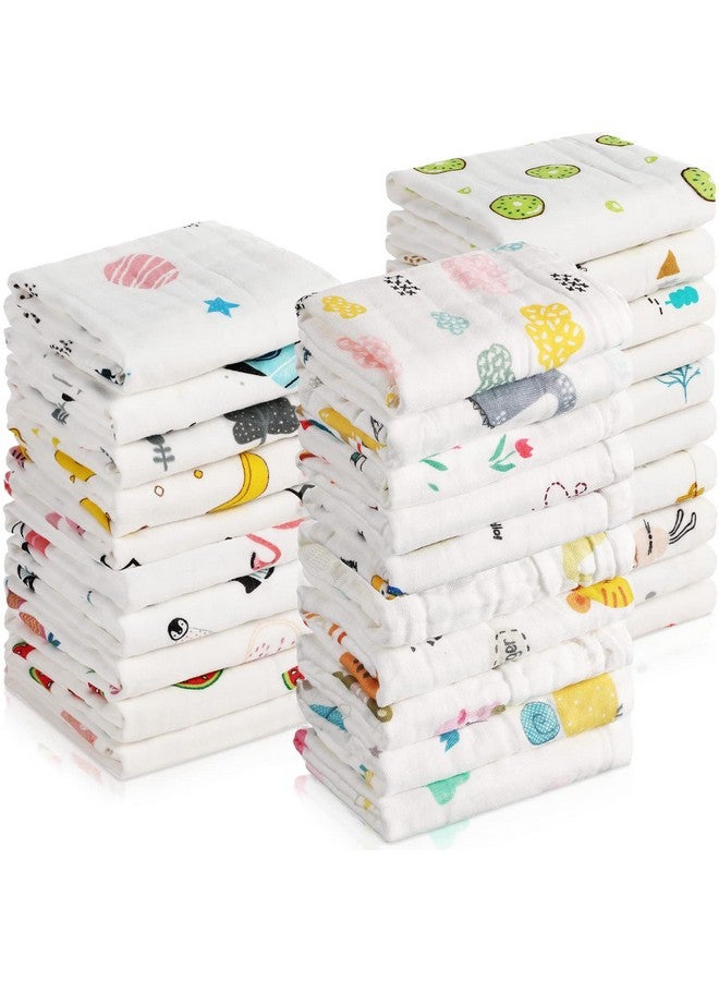 كينينج 30 قطعة من مناشف الأطفال من الموسلين لحديثي الولادة مقاس 10 × 10 بوصة، ملابس تجشؤ موسلين ناعمة ماصة، ملابس غسل ملابس وجه الطفل، مناشف وجه للأطفال الصغار، هدية استحمام للأطفال الصغار - Image 1