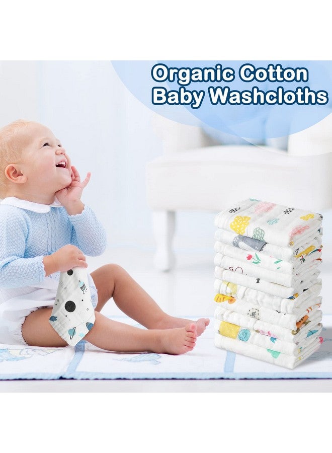 كينينج 30 قطعة من مناشف الأطفال من الموسلين لحديثي الولادة مقاس 10 × 10 بوصة، ملابس تجشؤ موسلين ناعمة ماصة، ملابس غسل ملابس وجه الطفل، مناشف وجه للأطفال الصغار، هدية استحمام للأطفال الصغار - Image 5