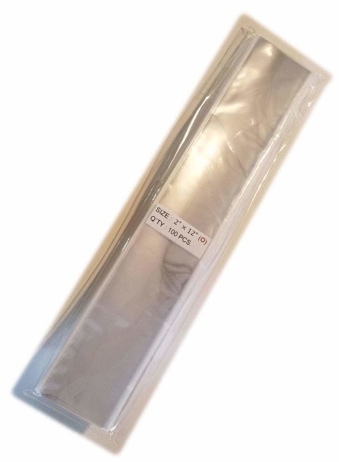 100 Pcs 2x12 (O) Clear Pretzel Rod Favor Cello Cellophane Bags